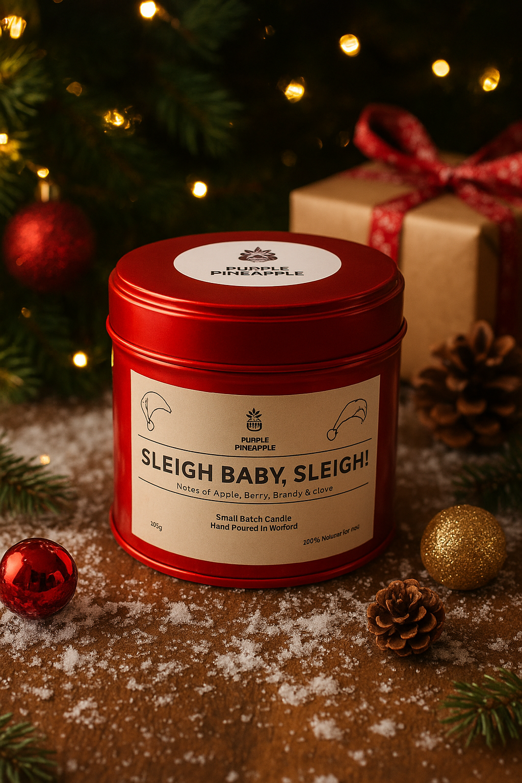 Sleigh Baby, Sleigh! - Natural Soy Wax Candle - 230g